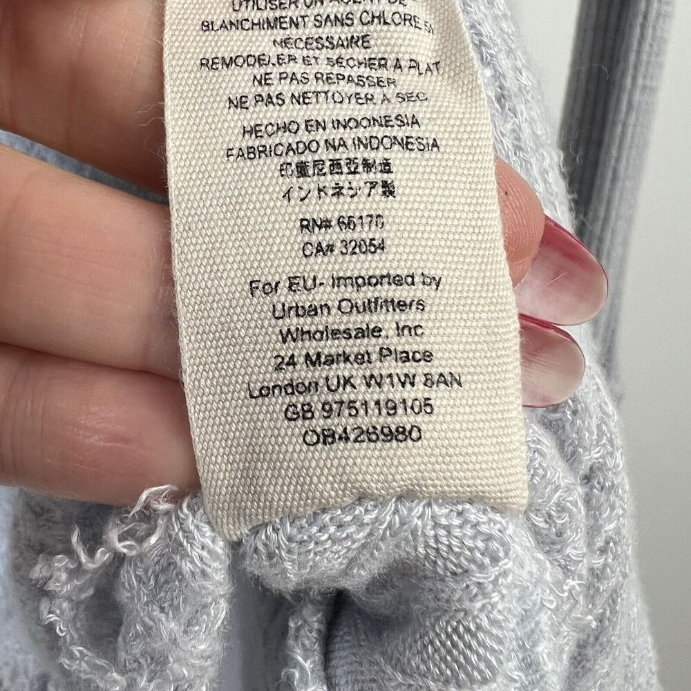 Free People Sz XS Ventura Thermal Top Waffle Knit‎ Long Sleeve Sky Blue High Low - Picture 9 of 12